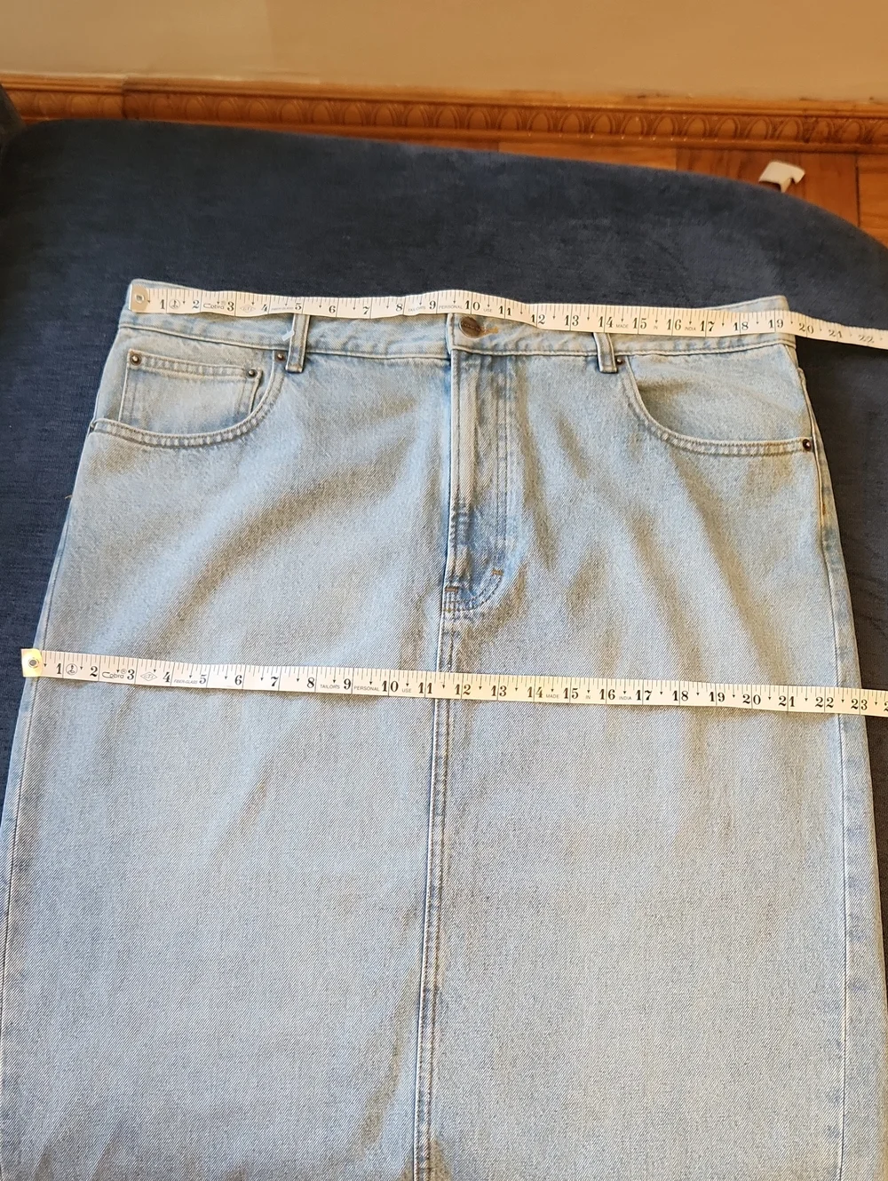 Coach Light Wash Denim Midi/maxi Plus Size 16 Skirt